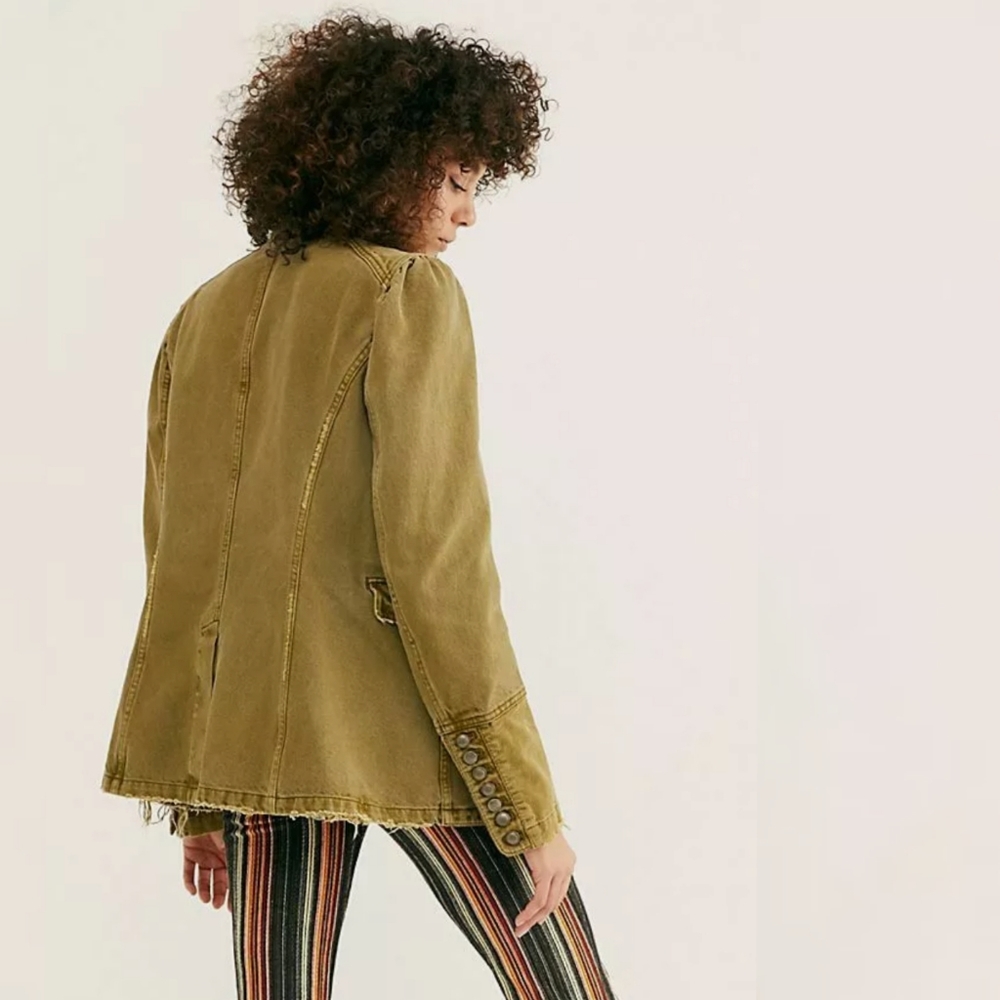 Free People Seamed and Structured Denim Jacket - Picture 3 of 12